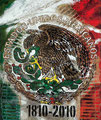 Mexico Flag ©2010, Acrylic on Canvas, Dimensions 31" w x 37" h