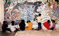 Academia de Arte Yepes students painting the "Boyle Heights Señor Center" Mural • Los Angeles, CA  USA