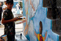 Academia de Arte Yepes students painting the "Saint Alphonsus Grammar School" Murals • Los Angeles, CA  USA