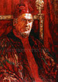 Cardinal des Anges: Portrait of Patrick Bauchau ©2000, Acrylic on Canvas, Dimensions 36" w x 48" h, Private Collection