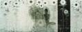 「Sunflower」1993年/1530×3720/墨、胡粉　和紙