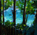 Le port du bellon fin Aout, acrylique