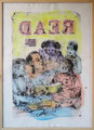 Aus der Serie Read, 2001, Kaltnadelradierung, gedruckt auf Papier und koloriert mit Aquarellfarben, 110x80 cm