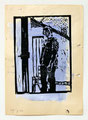 Schulblatt 103 (Selbstbildnis/Figur 07), Mischtechnik auf Papier, 29,7 x 21,0 cm, 2012