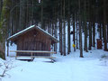 Bei der Jagdhütte am Hochmoor angekommen ...