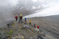 Wir, die Ausbildungsteilnehmer des ÖAV Lehrgangs „Bergwandern“ inklusive unseres Bergführers „Paul“ beim farbenprächtigen Abstieg.