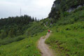 „Tom  Turbo“ war nicht mehr zu bremsen. Vorbei an der Abzweigung des Wandersteiges Nr. 628, hinauf zum „Großen Donnerkogel (2054m)“, erreichten wir …