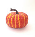 ハロウィン264　かぼちゃ濃オレンジ＆黄色ライン　150Φ125H 　￥700
