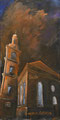 manus stultorum... Narrenhände... (beschmieren Tisch und Wände) Acryl auf Leinwand, 30 x 60 cm. Als Antwort auf die Schmiererei „Tod den Deutsche“ an der Stadtkirche Anfang 2025: Narrenhände…beschmieren Tisch und Wände