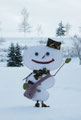 snowman in blue
