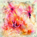 "Histoire de Fleurs"  Encre et acrylique sur toile 80 x 80 cm