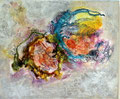  "Double Jeu" Acrylique et encre sur toile 65 X 54 cm