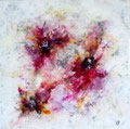 "Atout Fleurs" Encre et acrylique sur toile 60 x 60 cm