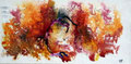 "Retour des Iles"  Acrylique, encre et sable sur toile 40 X 30 cm