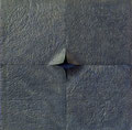 o.T., 2000, Tapete geschichtet, Farbe, 80 x 80 x 5 cm