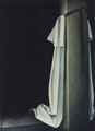 Balken mit großem Tuch, 1990, Acryl, 110 x 80 cm