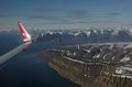 Flybilde fra Svalbard, rett sør for Longyearbyen (Platåberget) / Luftbild von Spitzbergen, direkt südlich von Longyearbyen (Plateauberg) 