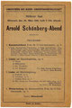 Schönberg Liederabend, 26. März 1919 (Arnold Schönberg Zentrum Wien)