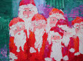 Weihnachtsmänner, 2006, 30 x 40cm, Ölspachtel