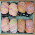 Lana Grossa Meilenweit Cotton Bamboo - sommerliches Sockengarn mit leichtem Stretch, 40% Baumwolle, 25% Schurwolle, 20% Viskose (Bambus), 8% Polyamid, 7% Polyester, Lauflänge 420m/100g, Schonwaschgang bis 40°