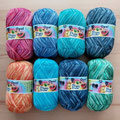 Opal Sockenwolle 4-fach Funny Fruits, 75% Schurwolle (superwash) und 25% Polyamid, Lauflänge 425m/100g, Schonwaschgang bis 40°
