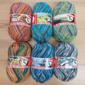 Opal Sockenwolle 6-fach Viel gestricktes Österreich - 75% Schurwolle (superwash) und 25% Polyamid, Lauflänge 420m/150g, Schonwaschgang bis 40°