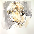 Portrait Tusche: Francoise Sagan Unikat