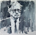 Kunstvolle Meisterzeichnung: Dirigent Karl BöhmKunstvolle in Tusche, Portrait im Original