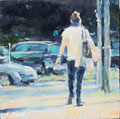 Tagesbilder, Dailypainting, Ölmalerei, Kunst für Sammler, An der Rheinterrasse, Anmutige Sommerszene, Cecily Park