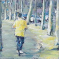 Ölgemälde für Zuhause: Kind auf einem Scooter, Meisterhafte Eleganz in Daily Painting. 