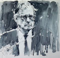 Tusche Portrait Zeichnung: Karl Böhm, Portraitkunst von Cecily Park 