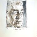 Tusche Zeichnung: Der Kunsthistoriker in der Portraitkunst, Ernst Gombrich in Tuscheportrait, Cecily Park 