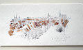 "Magisches Panorama: Zeitgenössische Stadtlandschaftszeichnung von Regensburg" 
