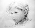 Portraitzeichung, Portrait vom Foto gezeichnet, Anmutige Kinderportrait in Bleistift, Auftragsportrait, Originale Kunst, Cecily Park
