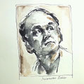 Tusche Portrait Zeichnung:Sviatoslav Richter, Portraitkunst von Cecily Park 