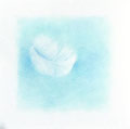 Illustration, Illustration in Pastell, Poesie des Himmelblaus, Himmelsfeder, Anmutiger und zarter Himmel, Cecily Park