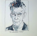 Meisterhafte Tusche Portraits: Samuel Beckett im Fokus, Meisterkunst der Zeichnung von Cecily Park