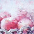Tagesbilder, Dailypainting, Ölmalerei, Kunst für Sammler, Zarte Eleganz, Apfelkörbchen, Cecily Park