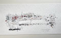 "Meisterhafte Tuschezeichnung der historischen Küstenlandschaft Kiel – Kunst im Online" 