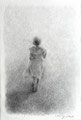 Melancholie Einsakeit: Mit anmutigen Schritten betritt das Mädchen ins segensvolle Licht, Kunst Kaufen. 