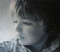 Kind im Nachdenken, Metaphysika, Kinderportrait im fotorealistischen Stil, Kinderportrait in Öl. Ölmalerei, Originalkunst