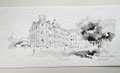 "Tuschezeichnung als Geschenkidee: Majestätische Basilika in Augsburg für Kunstliebhaber"