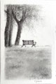 Idyllische Landschaft von Cecily Park meisterhaft mit Bleistift gezeichnet, Originale Bleistiftkunst vom Künstler direkt kaufen