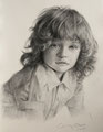 Charmantes Kinderportrait im Auftrag, Kohlenzeichnung, Portraitkunst, Portrait in Zeichenkohlen, Portraits von Fotos, Cecily Park