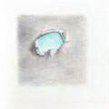 Illustration, Illustration in Pastell, Poesie des Himmelblaus, Gerissener Himmel, Kunstwerk der Melancholie, Cecily Park 