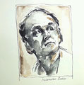 Portrait von Pianist Sviatoslav Richter: Meisterhafte Tusche Portraitkunst