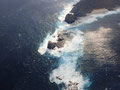 空から見たケラマ諸島。船が欠航し、ヘリで阿嘉島から那覇空港まで向かうときに撮影。
