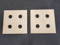 ...bei den anderen beiden Platten werden vier 40mm Bohrungen gebohrt, eine...