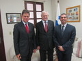 Botschafter Michael Grau, Egon Jüttner und Alfredo Hoyos, Generaldirektor für Außenpolitik im Außenministerium in Panama City