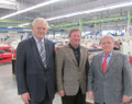 Egon Jüttner, Bernd Kupfer und Helmut Gehr (von links) bei Firma GEHR in Mannheim